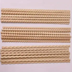 Natural Wood Beaded Molding Sticks, Wooden Half Round Bobbin Trim for DIY Home Decor, Cabinets, Furniture, Unfinished Wood Craft Supplies, Handcraft, Handicraft