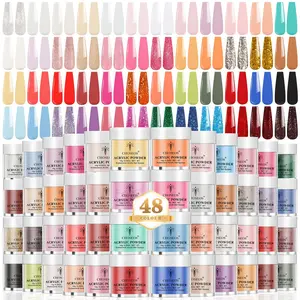 48 Color Acrylic Nail Powder Set, Professional DIY Nail Art Powder Set, French Nail Extension Set, 3D Acrylic Nail Art Set, Acrylics Nail