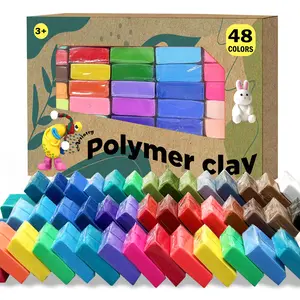 48 Color Polymer Clay Set, Oven Bakeable Soft DIY Sculpture Clay, Non-Toxic Craft Supplies for Kids & Beginners, Includes Tools, Multicolor, 48 Pieces, DIY Molding Clay