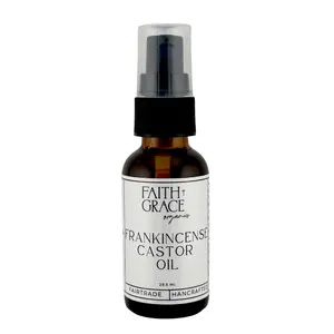 Faith and Grace Organics, Frankincese and Organic Castor Oil, pump glass bottle, 29.5ML