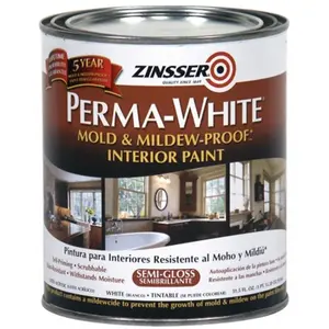 Rustoleum Quart Semi-Gloss Perma-White Mildew-Proof Bathroom Paint 02754