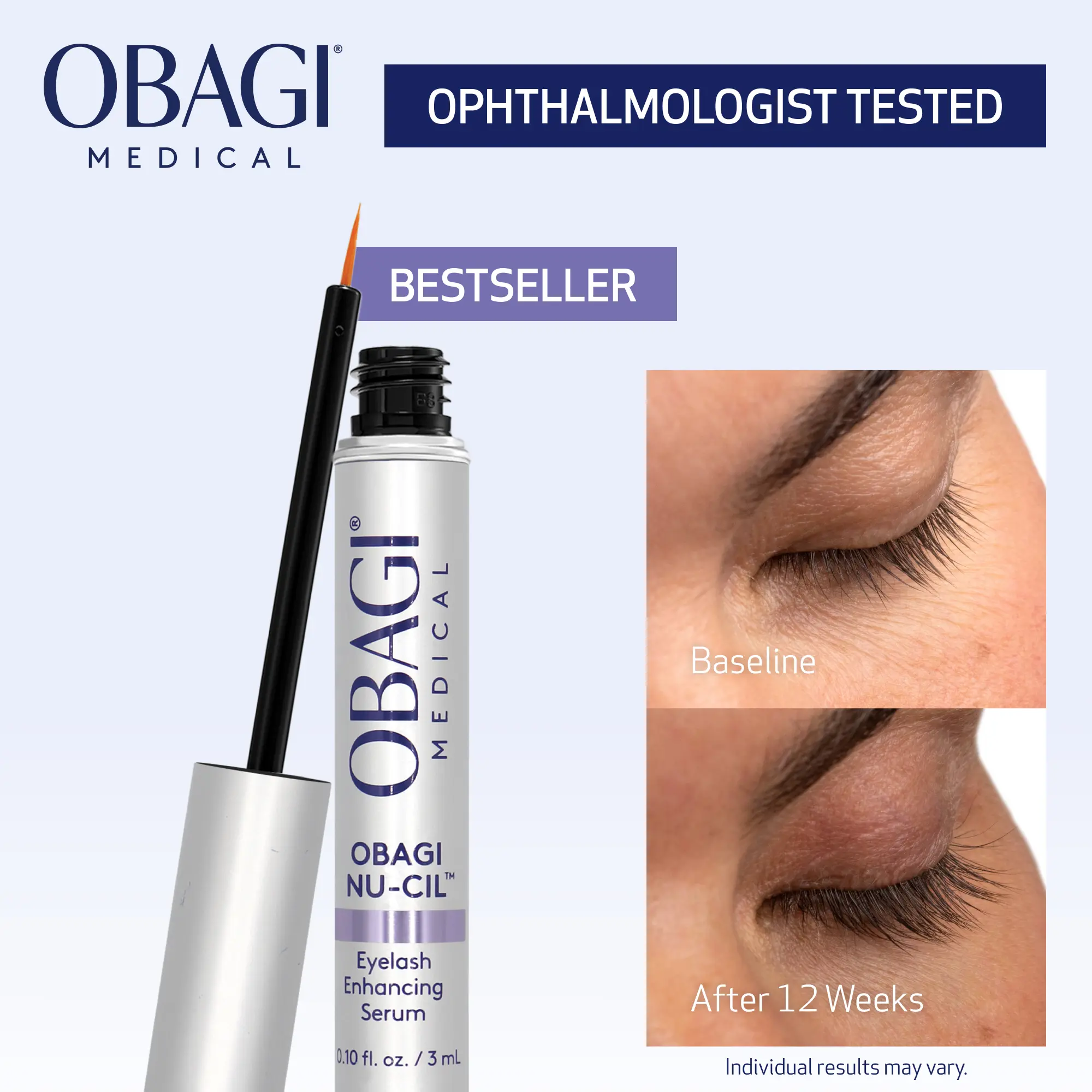 Obagi Nu-Cil Eyelash Enhancing Serum – Nourishing Lash Serum with Biotin for Thicker & More Defined-Looking Lashes