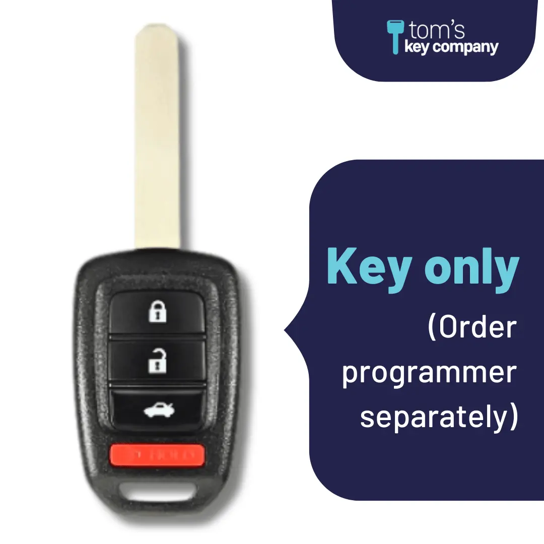 Honda Accord 2013-2015 & Honda Civic 2014-2015 Key and Keyless Entry Remote - 4 Button (MLBHLIK6-1T-4B)