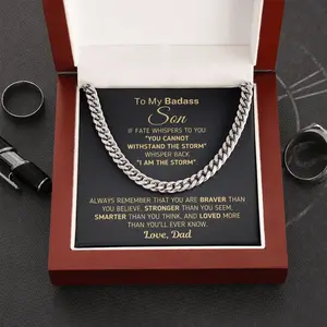 Gift for Son From Dad - "I Am The Storm" Chain Necklace KHT