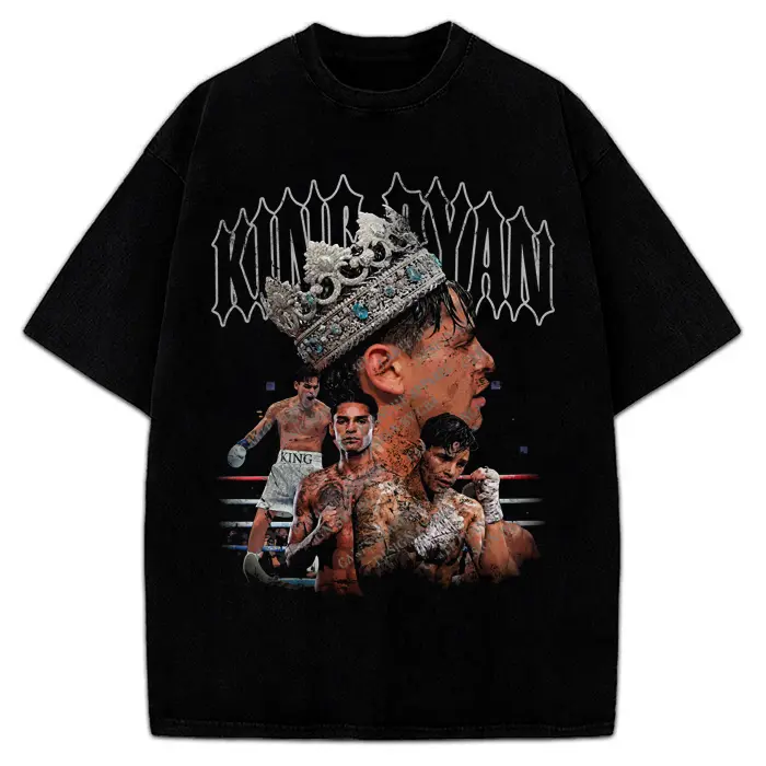 [🎉100% Cotton] King Ryan T-Shirt Mexican Boxer World Champion Custom Graphic Tee Crewneck Cotton