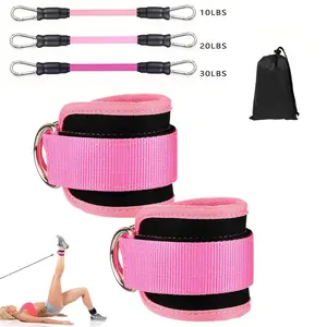 Ankle Strap for Cable Machine, Ankle Resistance Bands, Cable Kick Back Straps for Gym, Glute Workouts, Leg Extensions, Adjustable Straps with Neoprene Padding