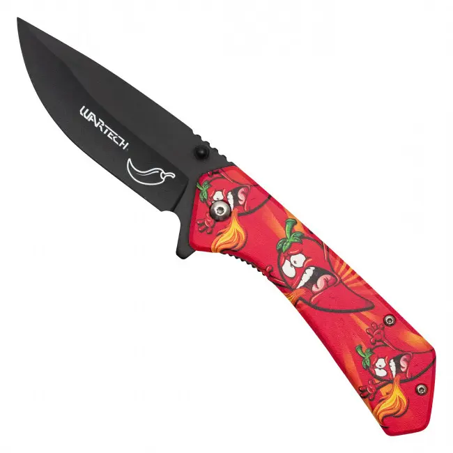 Hot Pepper Pocket Knife – Spicy Chili Artwork – Fiery Food Collectible – Hot Sauce Lover Gift – Mexican Cuisine Theme – Assisted Opening Folder – Cooking Enthusiast