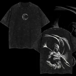 Moon Knight Marc Spector "Midnight Guardian" MCU Retro Unisex Acid Washed Hoodie, T-Shirt, Comic Edition Oversize Lightweight Retro Acid Washed Hoodie Tee TV Series Graphic Design Top Cotton Streetwear Comic Superheroes T-Shirt Clothes Menswear Womenswear