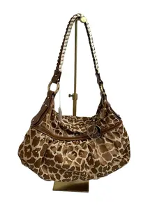 Pre-owned FENDI FABRIC Shoulder Bags ANIMAL PRINT HOBO BAG EXCELLENT CONDITION