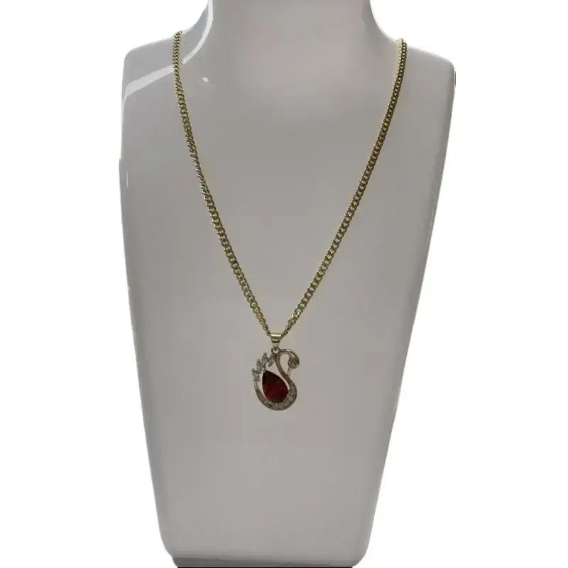 Swan Pendant Necklace, 3 mm Thick, 18 in Length