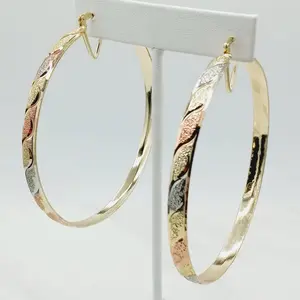 Large Hoops Gold Hoops Tri Tone Earrings Pantallas De bani de oro Argollas De oro Cute earrings