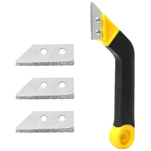 Tile Grout  Angled Grout  with 3 count Extra  Replacement, Grout  for Tile Cleaning (Yellow)