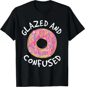 100% Cotton Donut Glazed and Confused Shirt - Funny Donut T-Shirts T-Shirt
