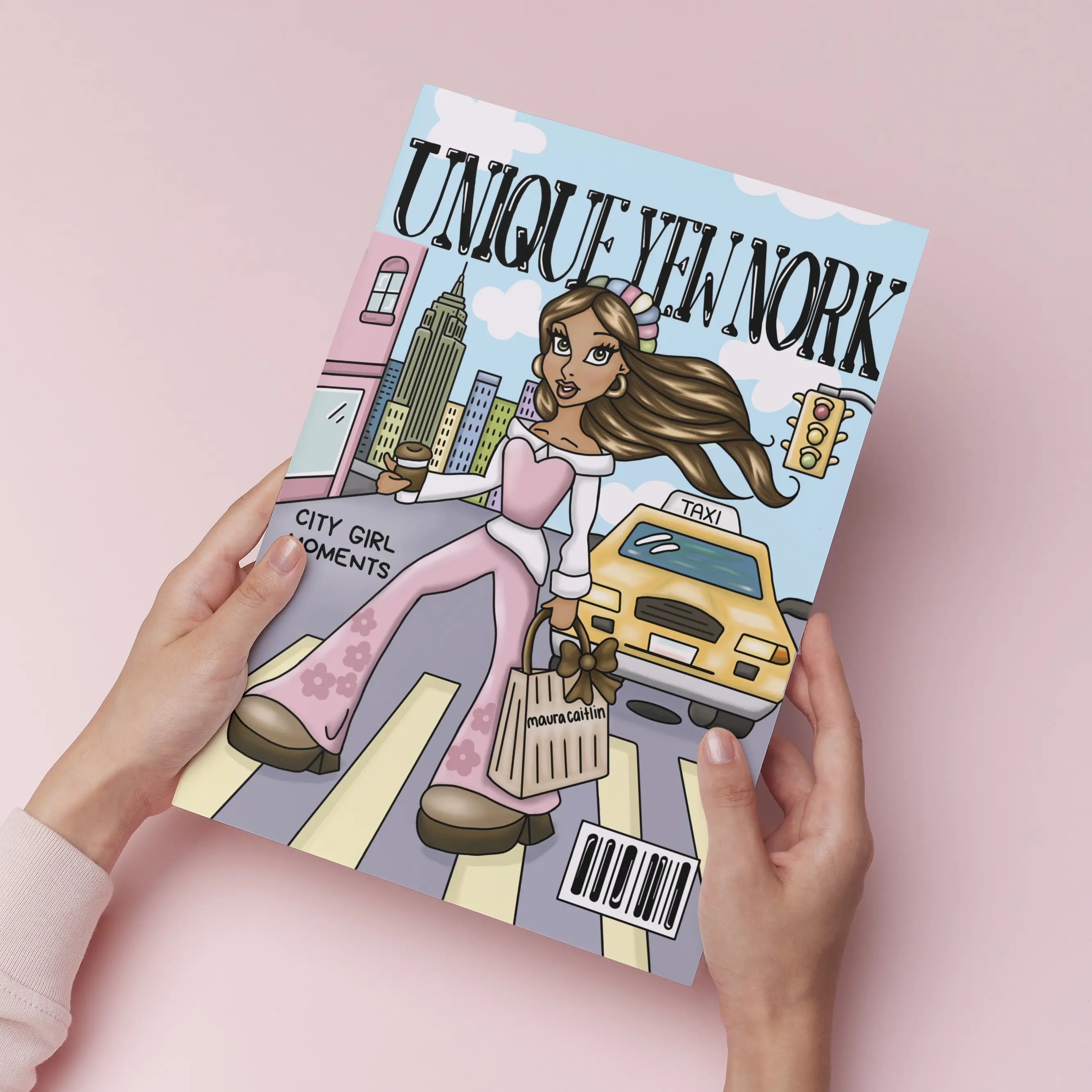 Unique Yew Nork Adult Coloring Book - City Girl Moments 20 Pages 7x10 Inches
