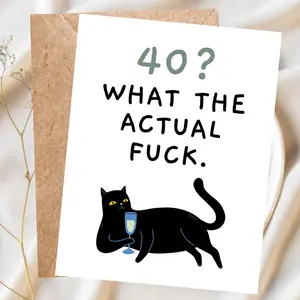40th Birthday Card Funny Birthday Card 40th Snarky Birthday Card 40 Milestone Birthday Card, 40th Birthday Gift for Men Rude 40th Joke Pun