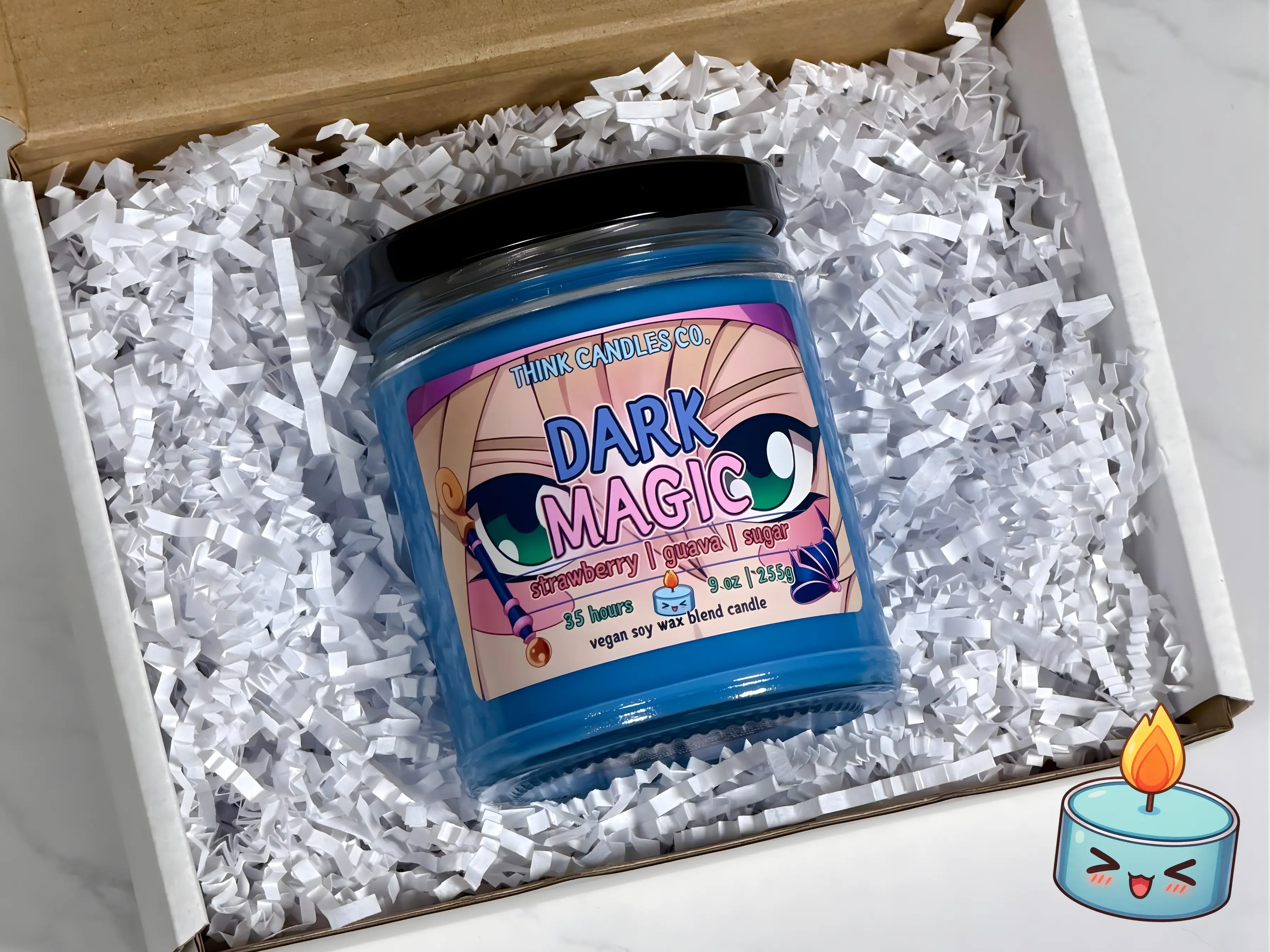 Dark Magic Candle | Dark Magician Girl Inspired Anime Candle | Hand Poured Vegan Wax Blend Candle | 9 oz, 4 oz, 2 oz Snap Bar