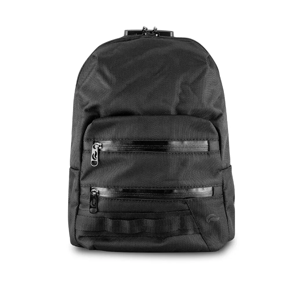 Mini - Black 100% SMELL PROOF LOCKABLE DOUBLE ZIPPER MINI BACKPACK