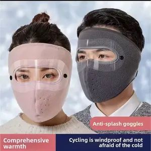 Winter Warm Windproof Dustproof Full Face Mask Unisex Goggles Ear Protection Thickened Fleece Cycling Cold Mask
