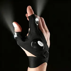 LED Light Flashlight Gloves, 1 Count/1 Pair Lighted Outdoor Sports Gloves, Suitable for Fishing, Camping, Hiking and Survival Rescue, Valentine's Day Gift