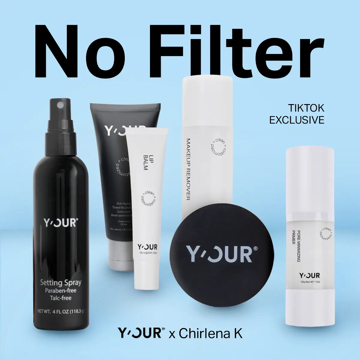Chirlena K's No Filter Beauty Bundle with Y'OUR – Special Edition 6-Item Skin Loving Set for Radiant, Flawless Skin Nourishing Skincare, Valentine's Gift for Women