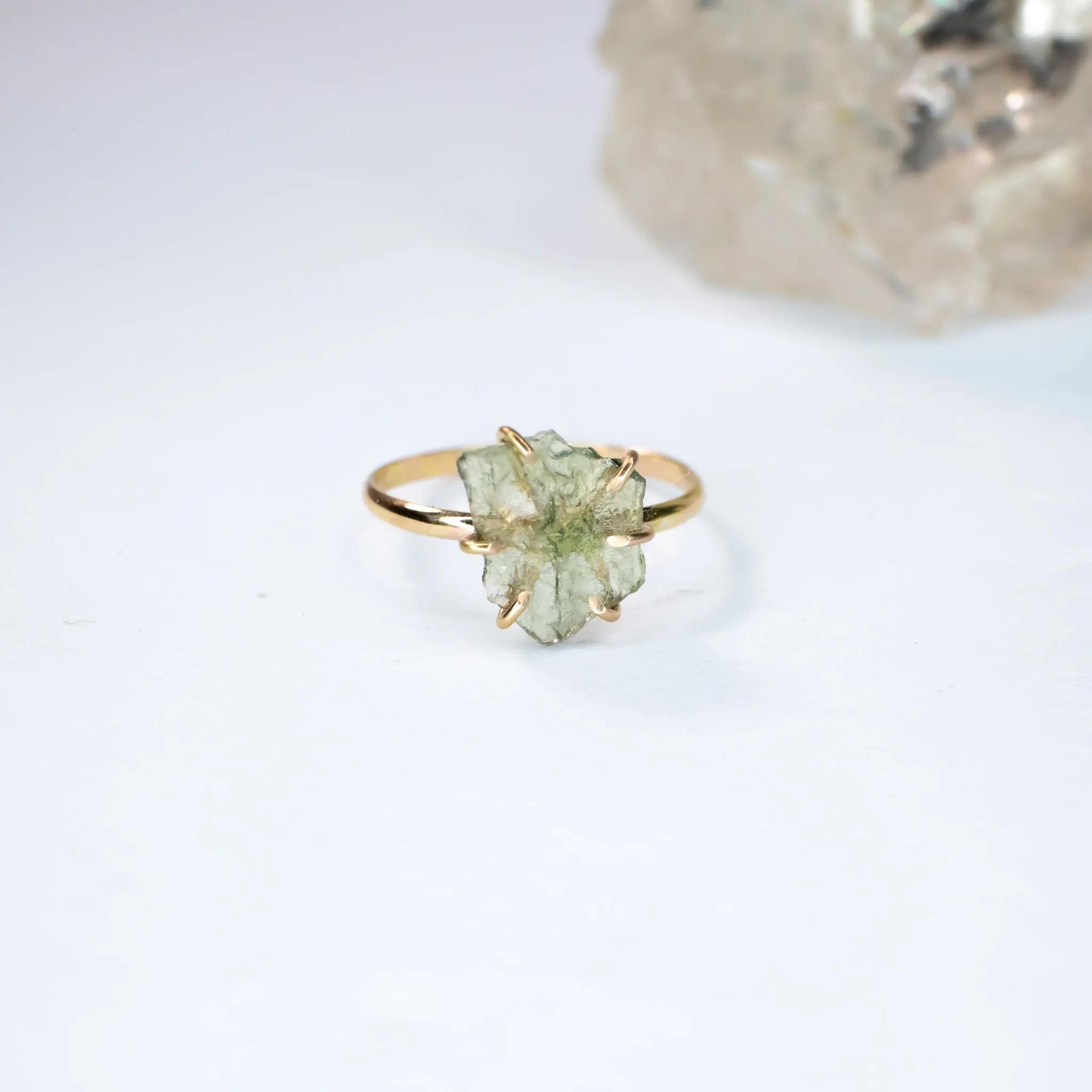 Moldavite Ring 14k Gold Filled or Sterling silver 925 Sizes 4-13 Real Raw Moldavite Stone 14K gold filled Band Handcrafted Authentic Crystal Energy Healing Gift Boxed