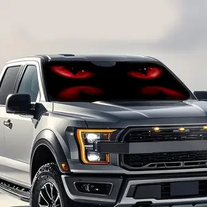 1pc, Burning Scarlet Gaze Design Car Sunshade, Automotive Glass Sunshade for Front Windshield, Foldable, Lightweight, and UV Protective Sunshade, Perfect for Suburban Drives, Highway Travel, and Open Air Destinations