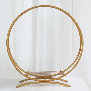 Metal Double Frame Hoop Table Centerpiece Gold 24" - Flower Stand for Wedding Cake Displays