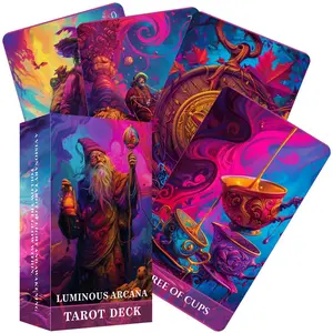 78 Card Luminous Arcana Tarot Deck, 13x8 Cm Perfect for Wisdom, Creativity, and Awakening Readers, Card Game for Insight, Tarot Card Set, Tarot Card Decks