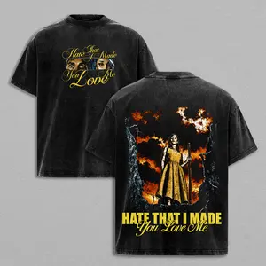 Positions Era Hate That I Made You Love Me Washed T-Shirt, Pop Star Graphic Tee, Vintage Heavyweight Cotton Shirt