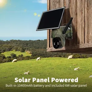 4G LTE Cellular Trail Cameras-Solar Powered Surveillance, 360° Pan Tilt,2K Live View, No WiFi, Cellular Data Replenishment Required( Free 7days Data) cam tech wireless surveillance camera sd storage infrared night vision window  camera  mount doorbell  ca