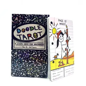 Doodle Tarot 78 Cards Study Deck for Beginners English Visions Oracle Edition by Tim K Holloway Perfect for Divination Skills