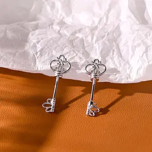 Treasure key ear bone earrings niche personality versatile simple style earrings girlfriends gift