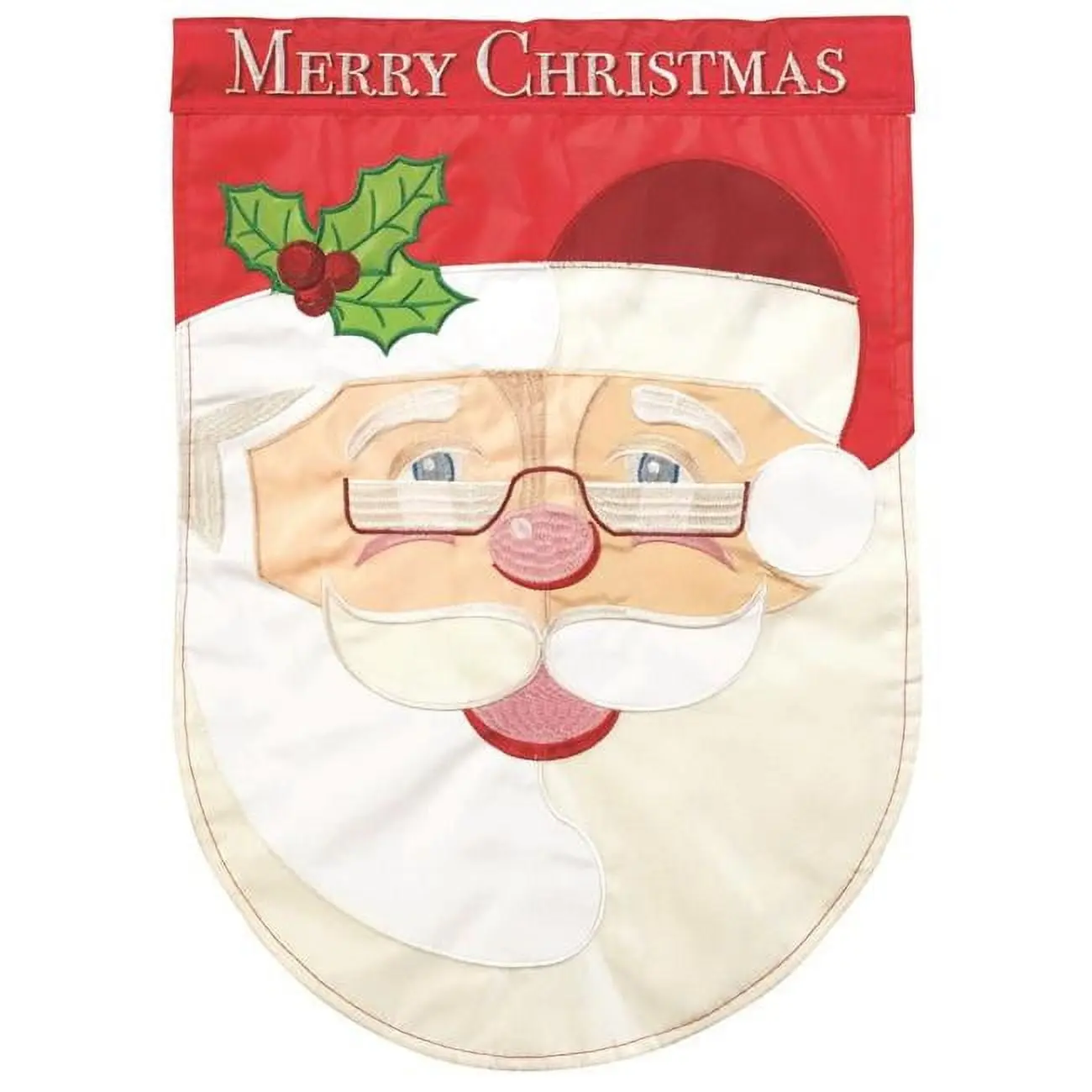 Magnolia Gardens M001426 29 x 42 in. Santa Merry Christmas Double Applique Garden Flag - Large