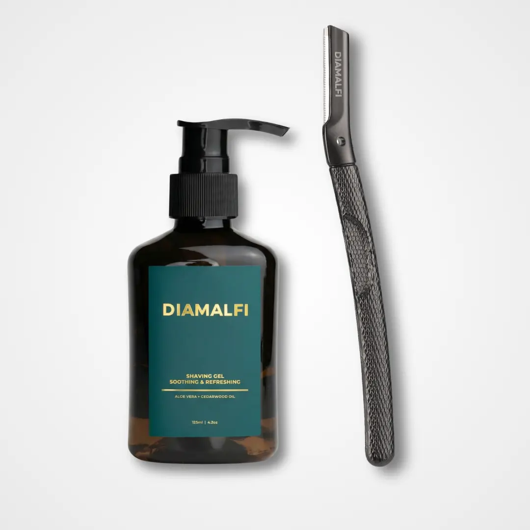 Men’s Shaving Kit – Safety Razor with 5 FREE Interchangeable Blades + Soothing Shaving Gel for a Comfortable, Smooth Shave - Facial Razor - Shaving Gel