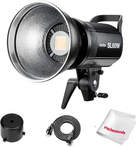 Godox SL-60W 60W CRI95+ Qa>90 5600±300K Bowens Mount Led Continuous Video Light, Brightness Adjustment, 433MHz Grouping System, for Video Recording,Wedding, Outdoor Shooting
