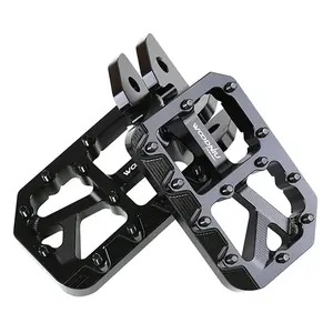 Dirt Bike Foot Pegs for Ebike Surron Light Bee X S, Color Prickly Peg,Motorcycle Aluminum Alloy Pedal for Segway X160 X260/Talaria X3 X4/E Ride PRO SS,Black Body with Black Spikes