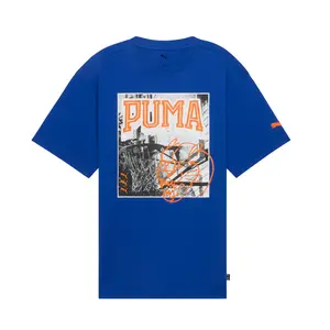PUMA Mens Hoops X Energy Crew Neck Short Sleeve Casual Tops Casual - Blue
