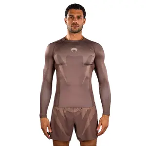 Venum No Gi Rashguards - Chocolate Brown