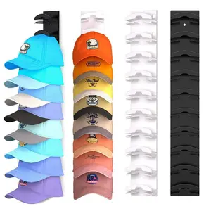 Multi Layer Hat Organizer for Baseball Caps, 2 Count Punch Free Hat Rack, Wall Mount Design Organizer, Wall Organizer Shelf, Hat Hanger Holder for Door Closet Living Room Bedroom, Hat Hooks Storage, Room Decor, Hanging Hook