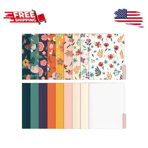 18 Pack Decorative File Folders Floral, Letter Size Colored,1/3-Cut Tabs, 9.6 x 11.6 Inches