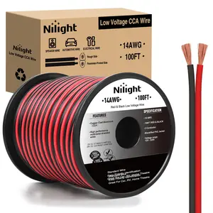 Nilight 100FT 14AWG Copper Clad Aluminum Wire 14/2 Gauge Red Black CCA Electrical Cable 2 Conductor Parallel 12V/24V DC Flexible Extension Cords for Car Audio Radio Speaker Amplifier Plastic Device Strip Wired dealsforyoudays