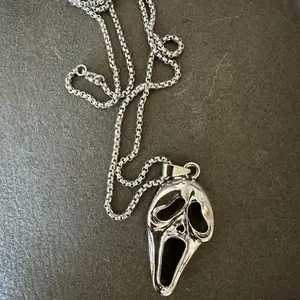Halloween Character Necklace Ghost Face - Silver Tone Chain with Unique Pendant Design