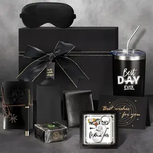 Father’s Day Gift Men - Birthday, Get Well Soon & Thank You Gifts for Him, Dad, Husband, Boyfriend Care Package with Insulated Cup, Wallet, Leather Notebook