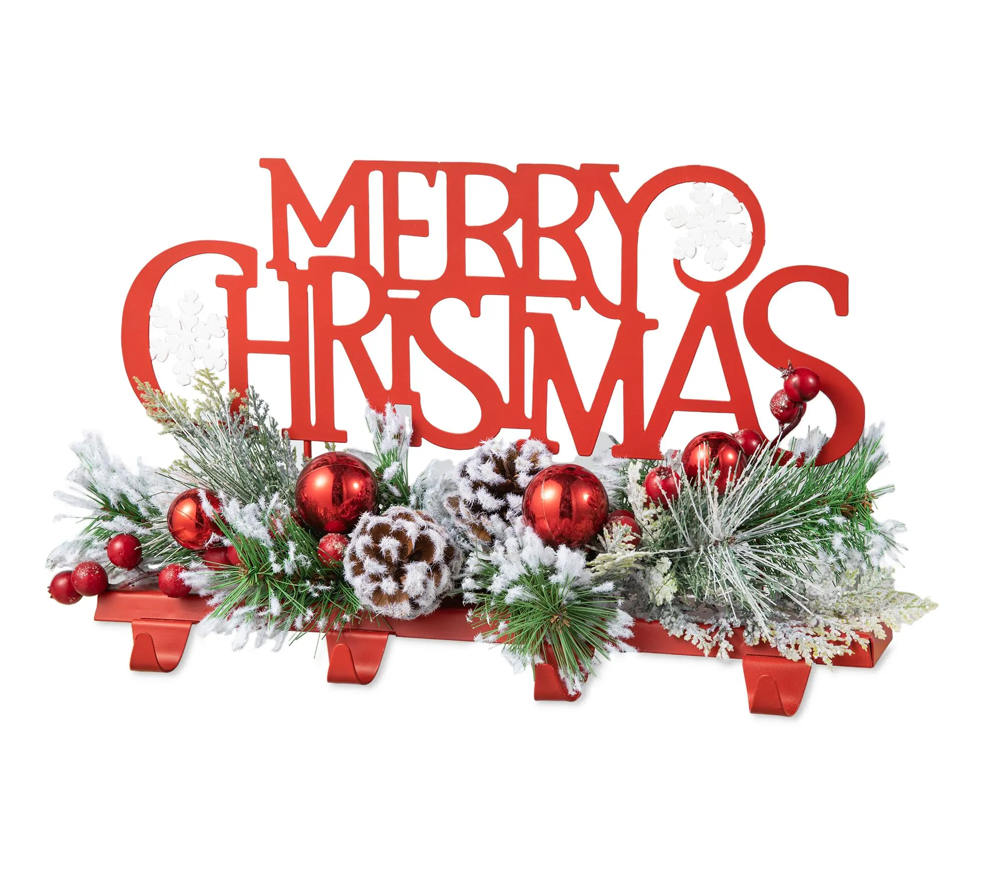 Glitzhome 14.5' 'L MERRY CHRIST MAS Stocking Ho lder For 4