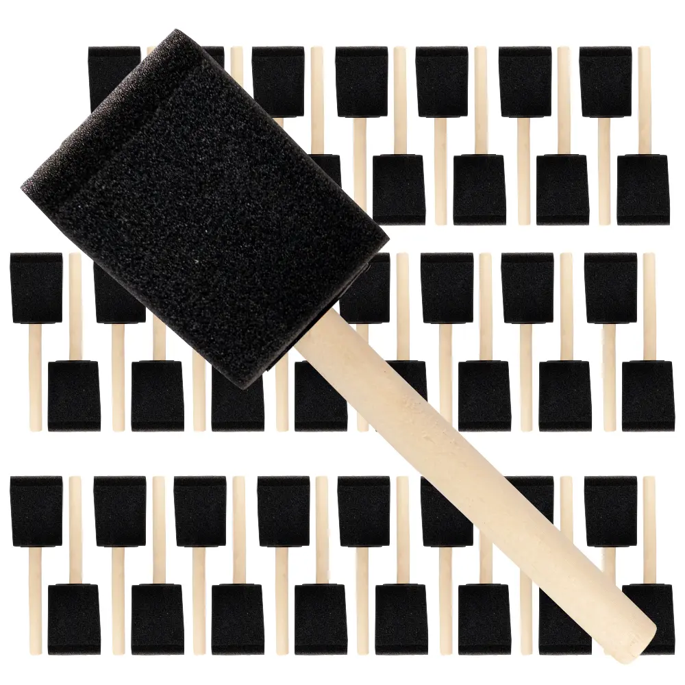 Vermeer Foam Paint Brushes - 48-Count - 2" Disposable Poly Foam Brushes for All Paints, Stains, Varnish & Glue - Home Improvement - Crafts & Hobbies