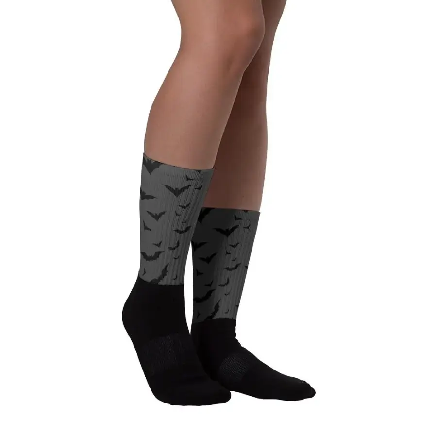 Halloween Bat Socks | Gothic Bat Mid-Calf Socks | Halloween Crew Socks | Spooky Bat | Creepy Cute | Vampire Bat | Casual Halloween
