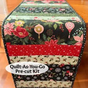 Glisten 12"x42" Quilt-As-You-Go Christmas Table Runner Kit