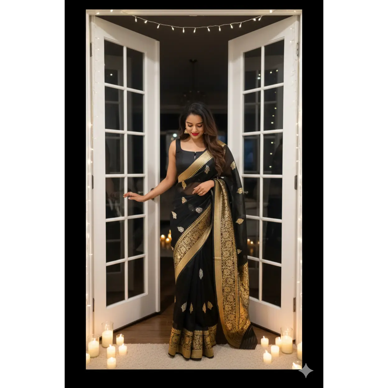 Pure Banarsi Kora Organza handwoven kaduwa saree - Sona Rupa Zari