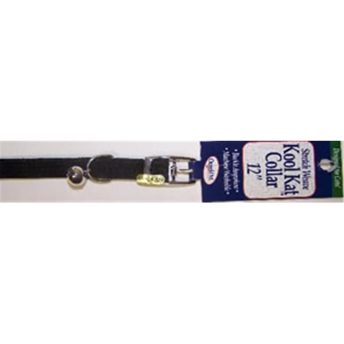 Omni Pet No.38SNB Kool Kat Nylon Cat Collar - 0.37 in x 12 in, Black, Gold Tone Hardware, Bell, Ring for Attaching ID (Model 445-38102)