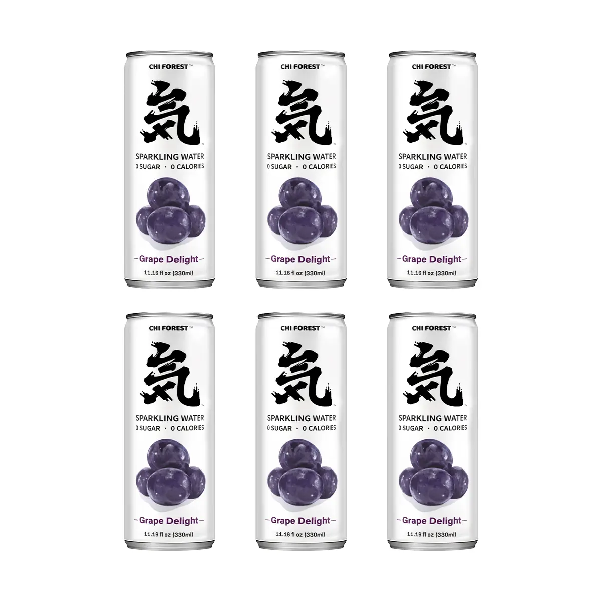 Chi Forest Sparkling Water, Black Grape Flavor, 0 Sugar 0 Calorie, 330ml Cans (6 Pack) - Refreshing Healthy Drink Chi Forest Sparkling Water, Black Grape Flavor, 0 Sugar 0 Calorie, 330ml Cans (6 Pack) - Refreshing Healthy Drink